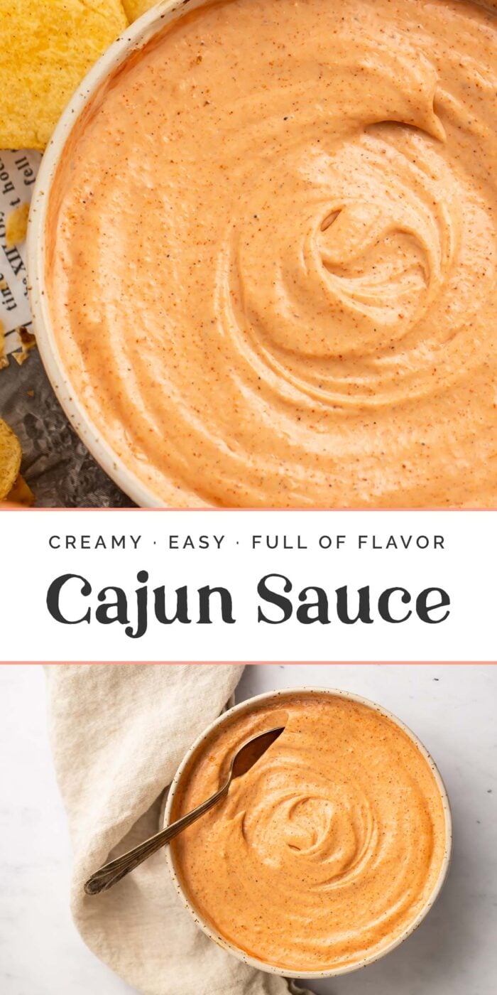 pin graphic for cajun sauce.