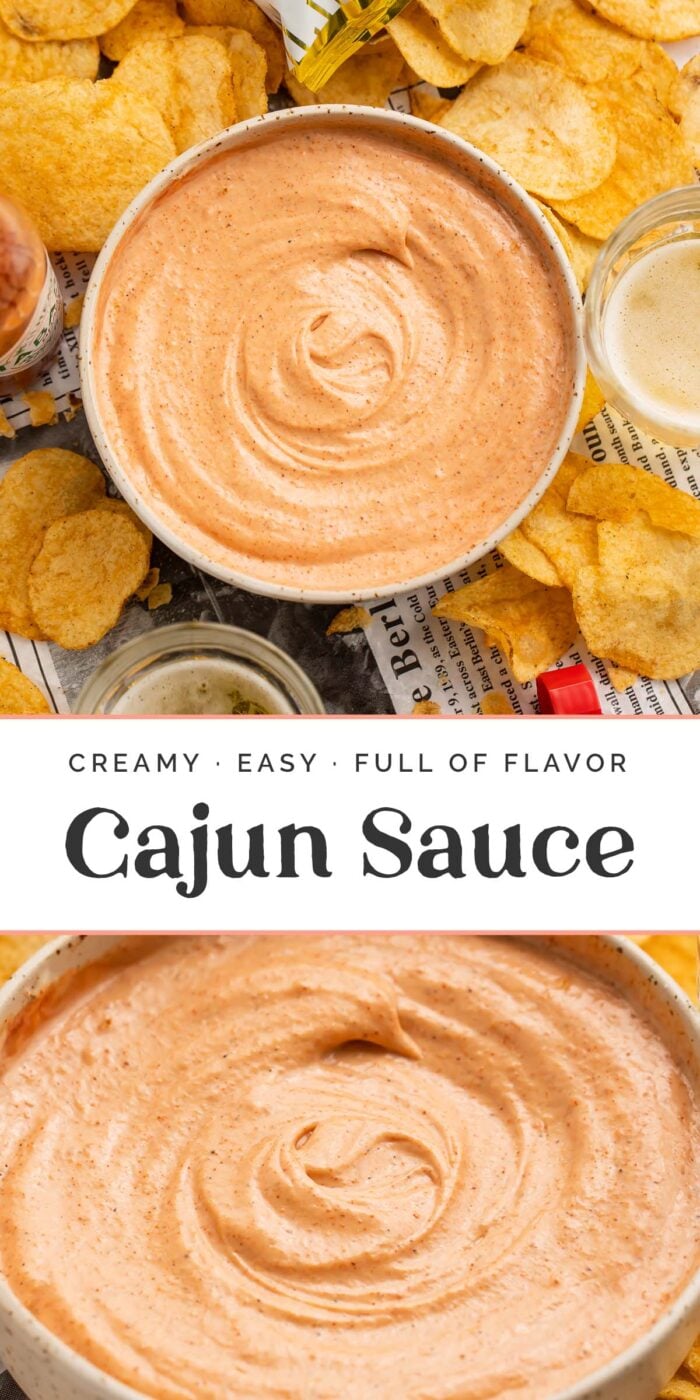 pin graphic for cajun sauce.