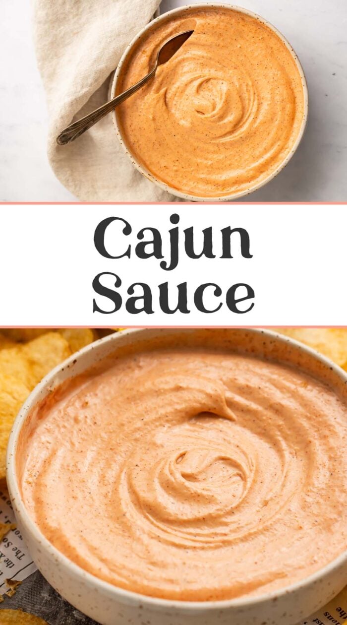 pin graphic for cajun sauce.