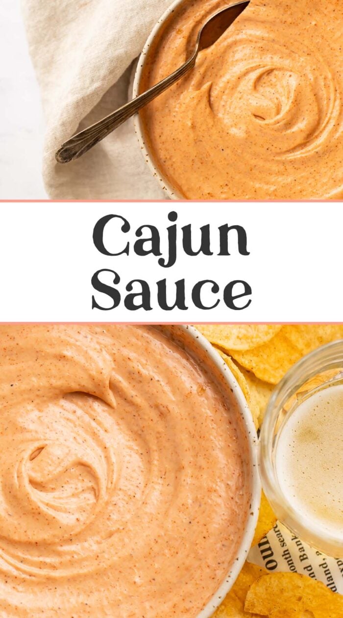 pin graphic for cajun sauce.