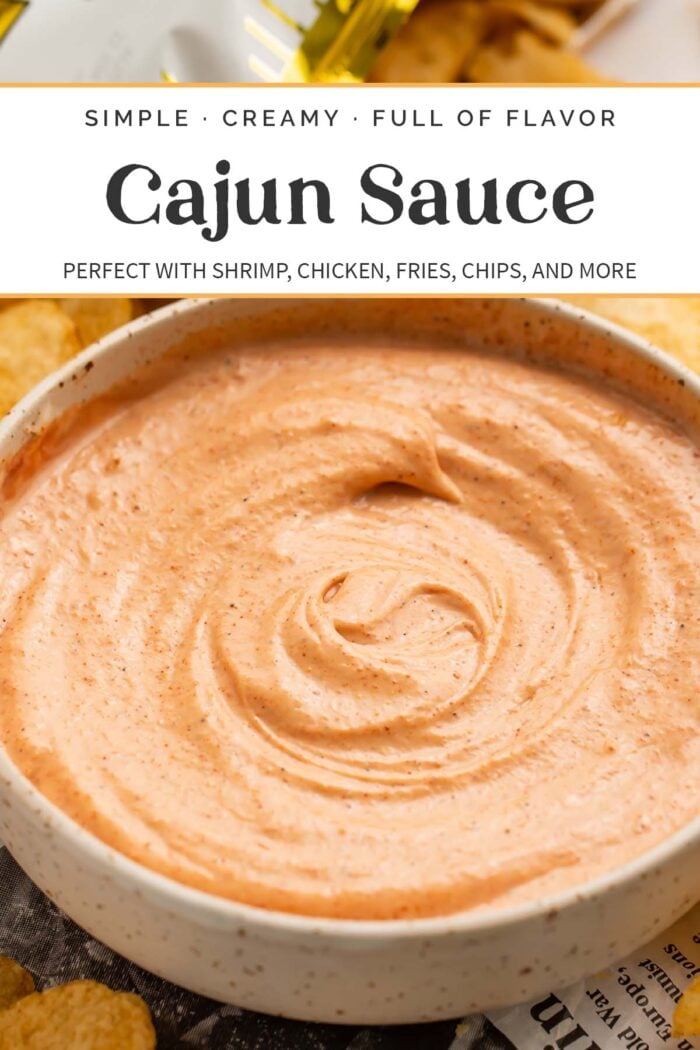 pin graphic for cajun sauce.