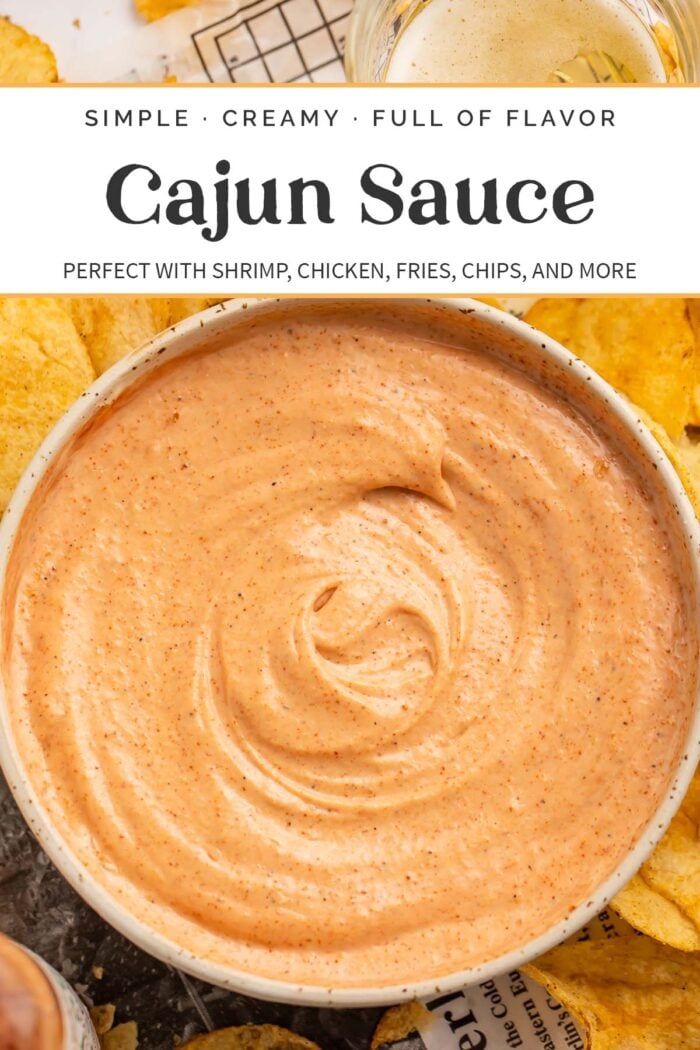 pin graphic for cajun sauce.