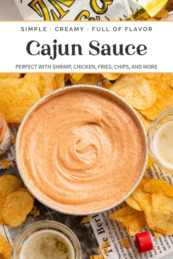 pin graphic for cajun sauce.