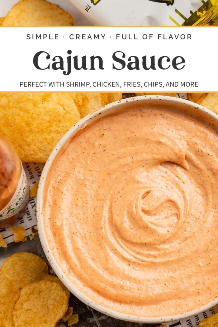 pin graphic for cajun sauce.