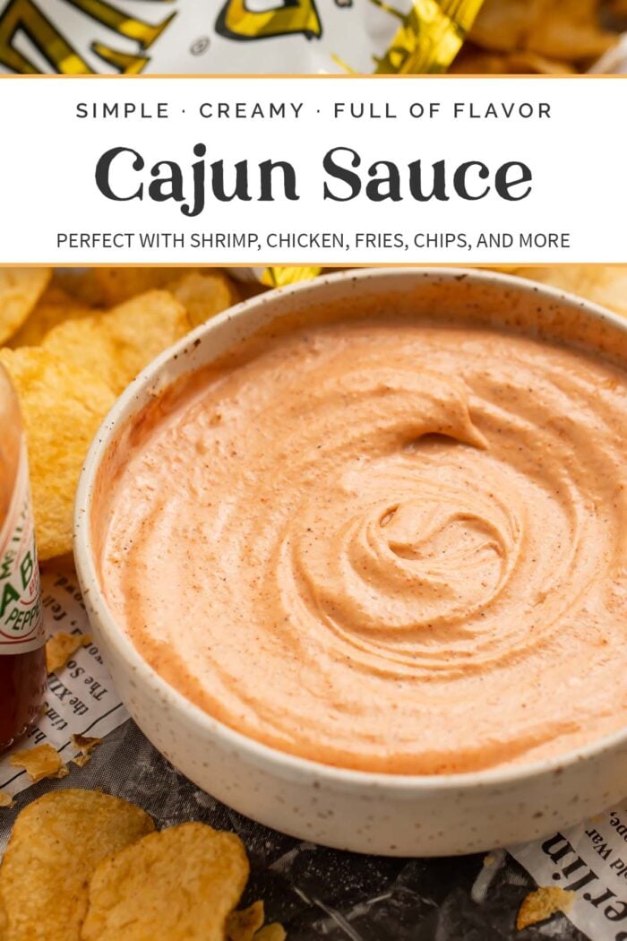 pin graphic for cajun sauce.