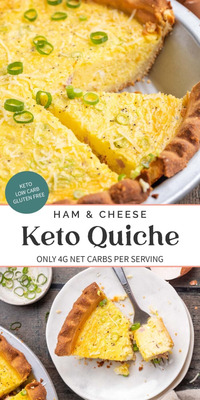Pin graphic for keto quiche.