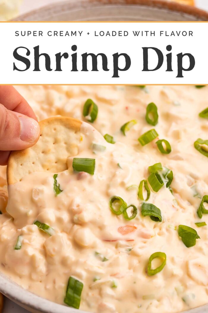 Pin graphic for shrimp dip.