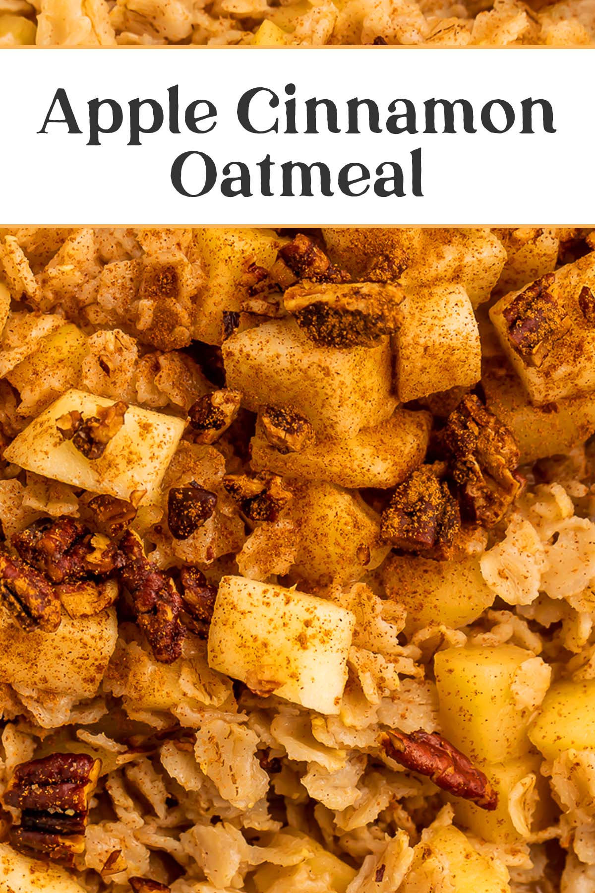 Pin graphic for apple cinnamon oatmeal.