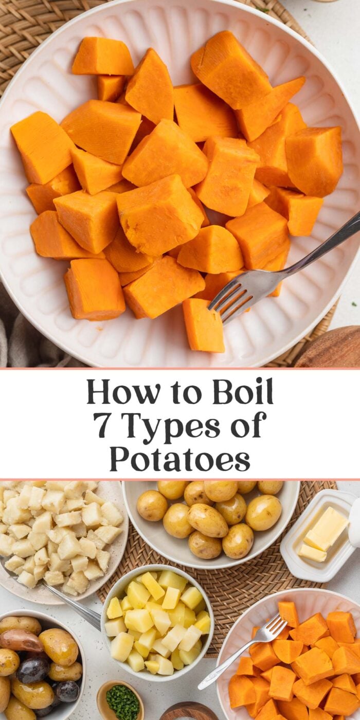 Pin graphic for how to boil potatoes.