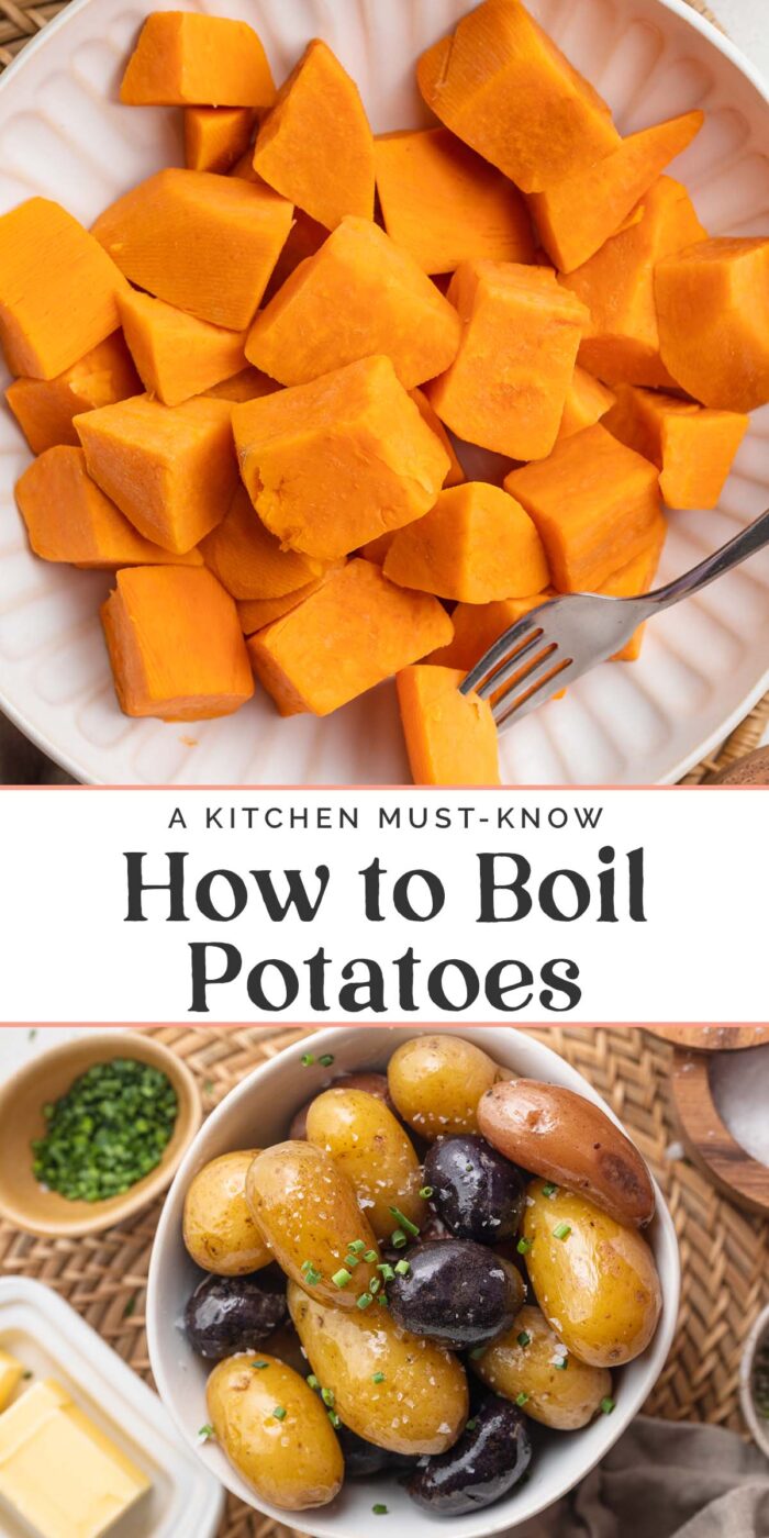 Pin graphic for how to boil potatoes.