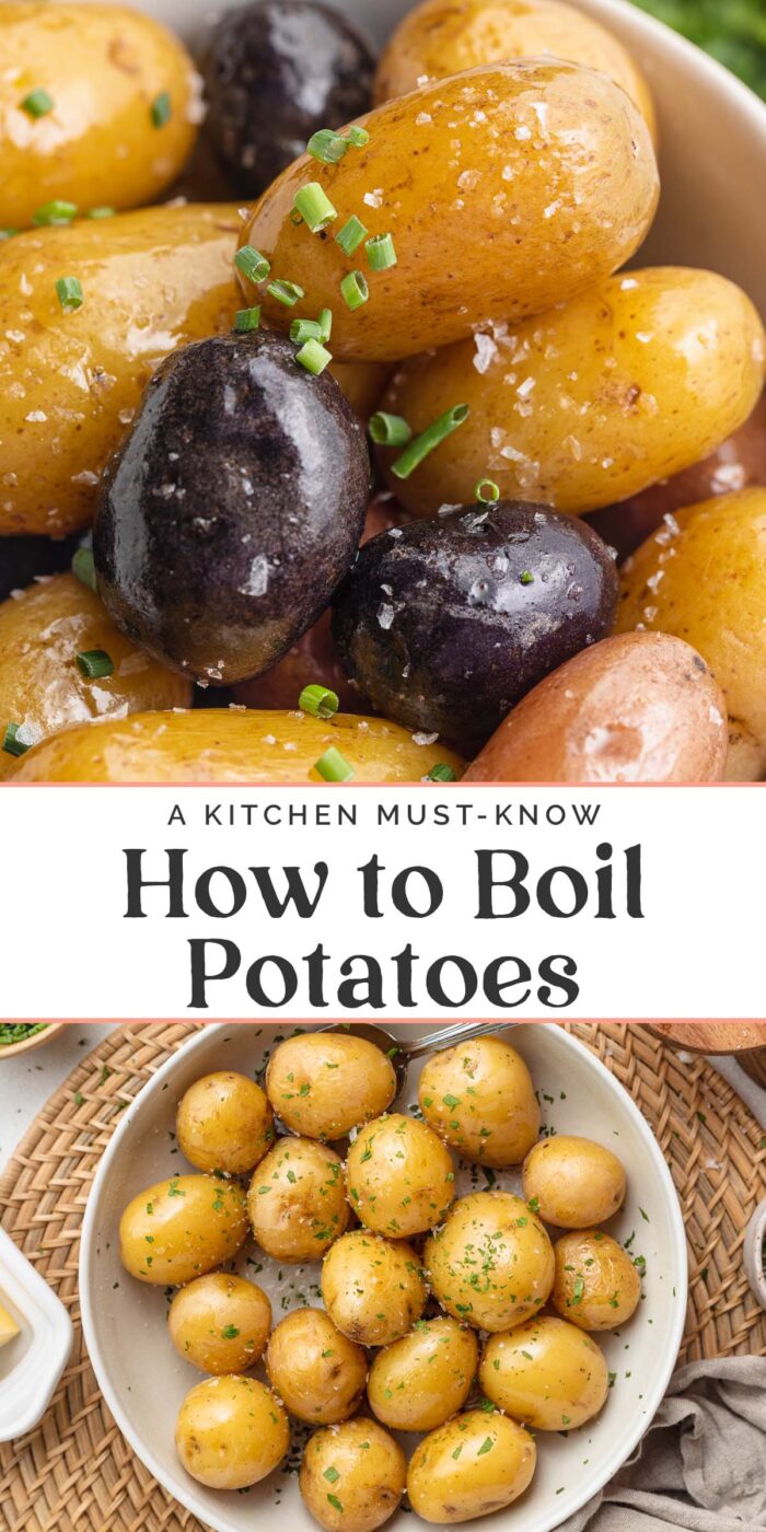 Pin graphic for how to boil potatoes.