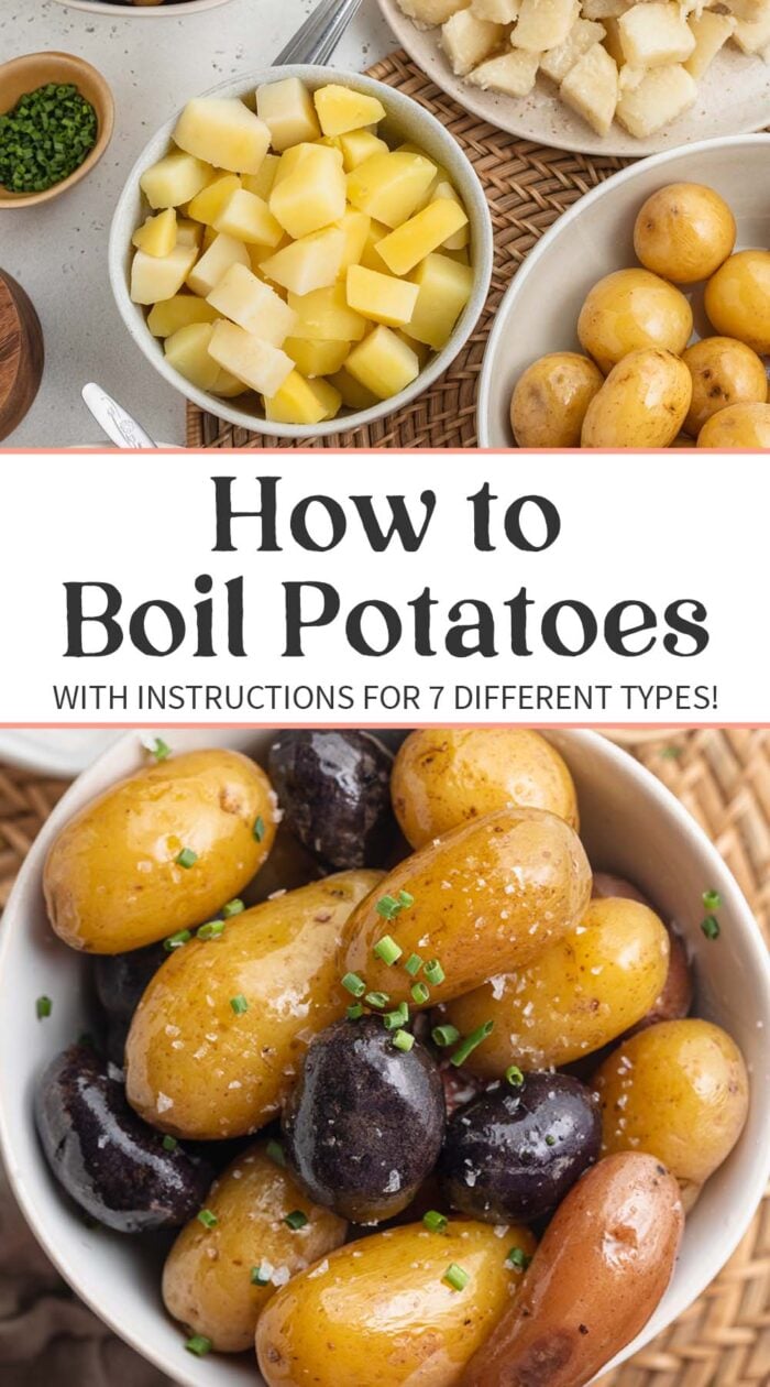 Pin graphic for how to boil potatoes.