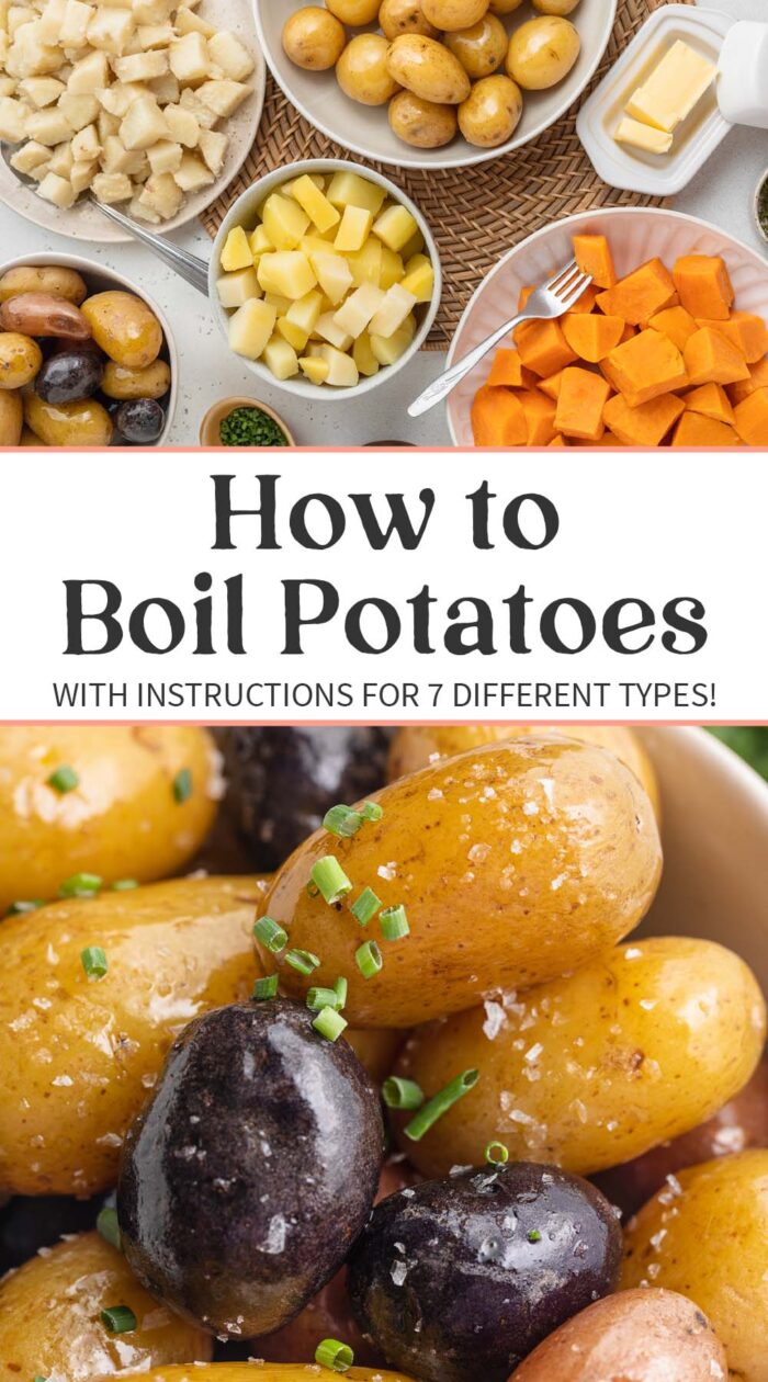 Pin graphic for how to boil potatoes.