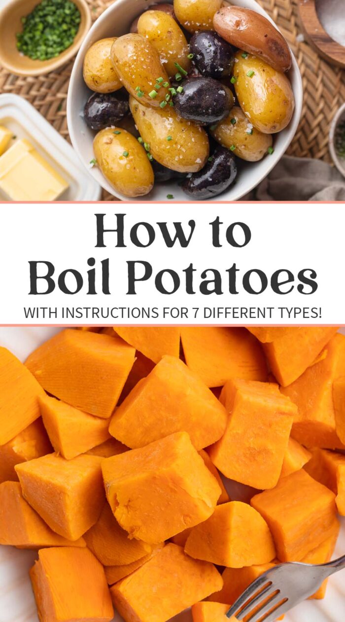 Pin graphic for how to boil potatoes.