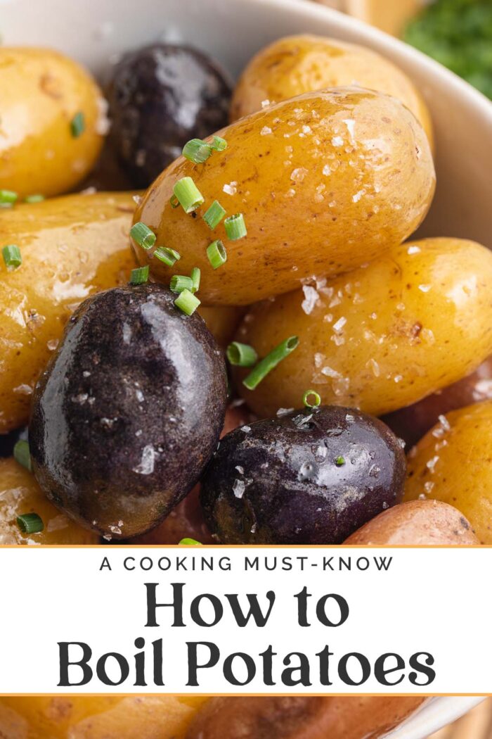 Pin graphic for how to boil potatoes.