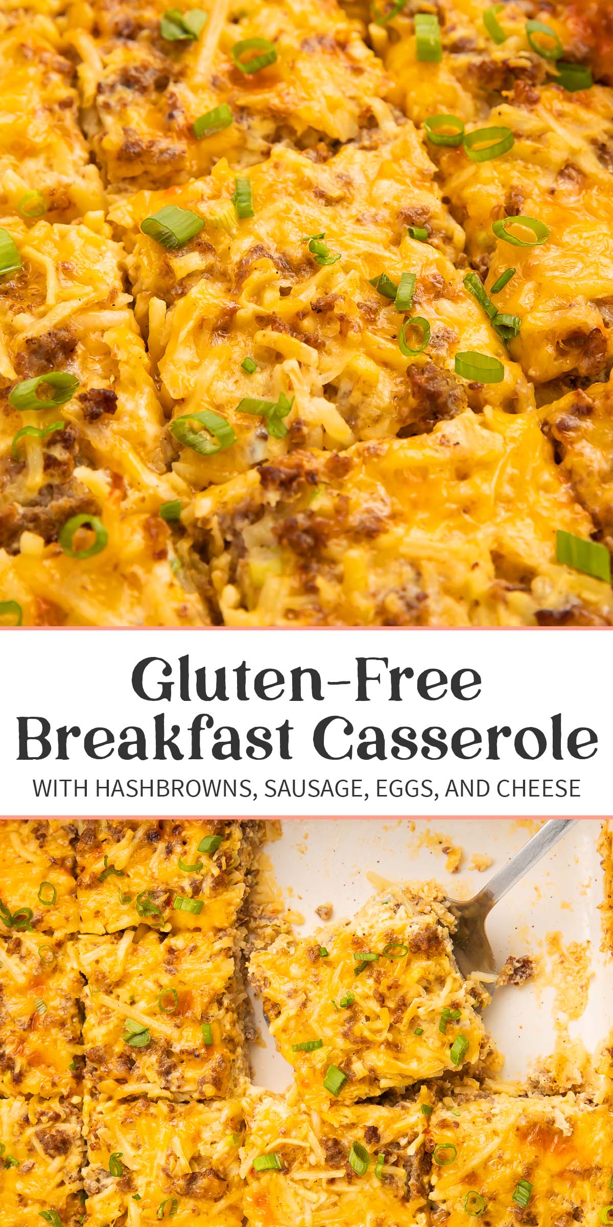 Pin graphic for gluten-free breakfast casserole.