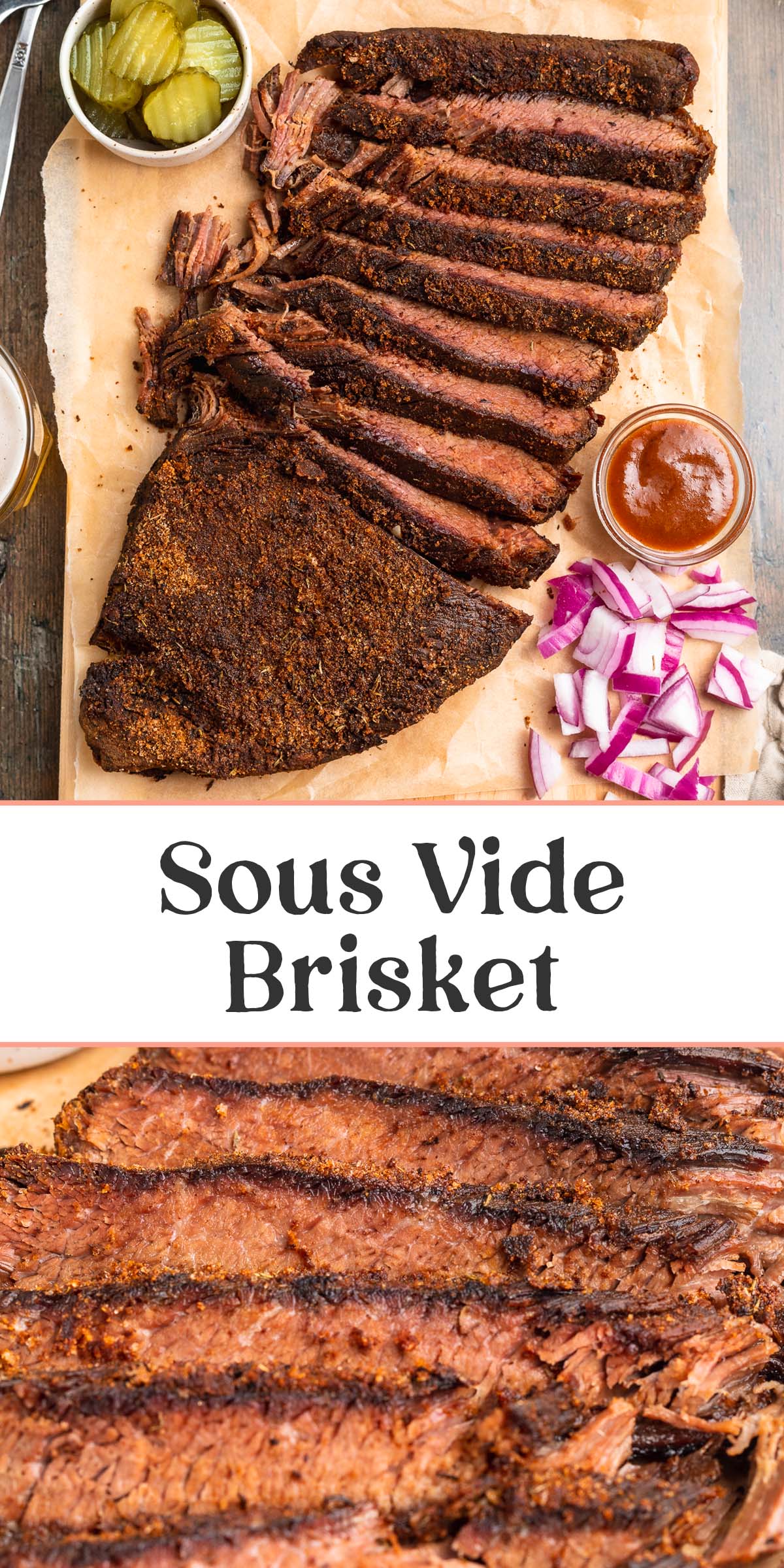 Pin graphic for sous vide brisket.