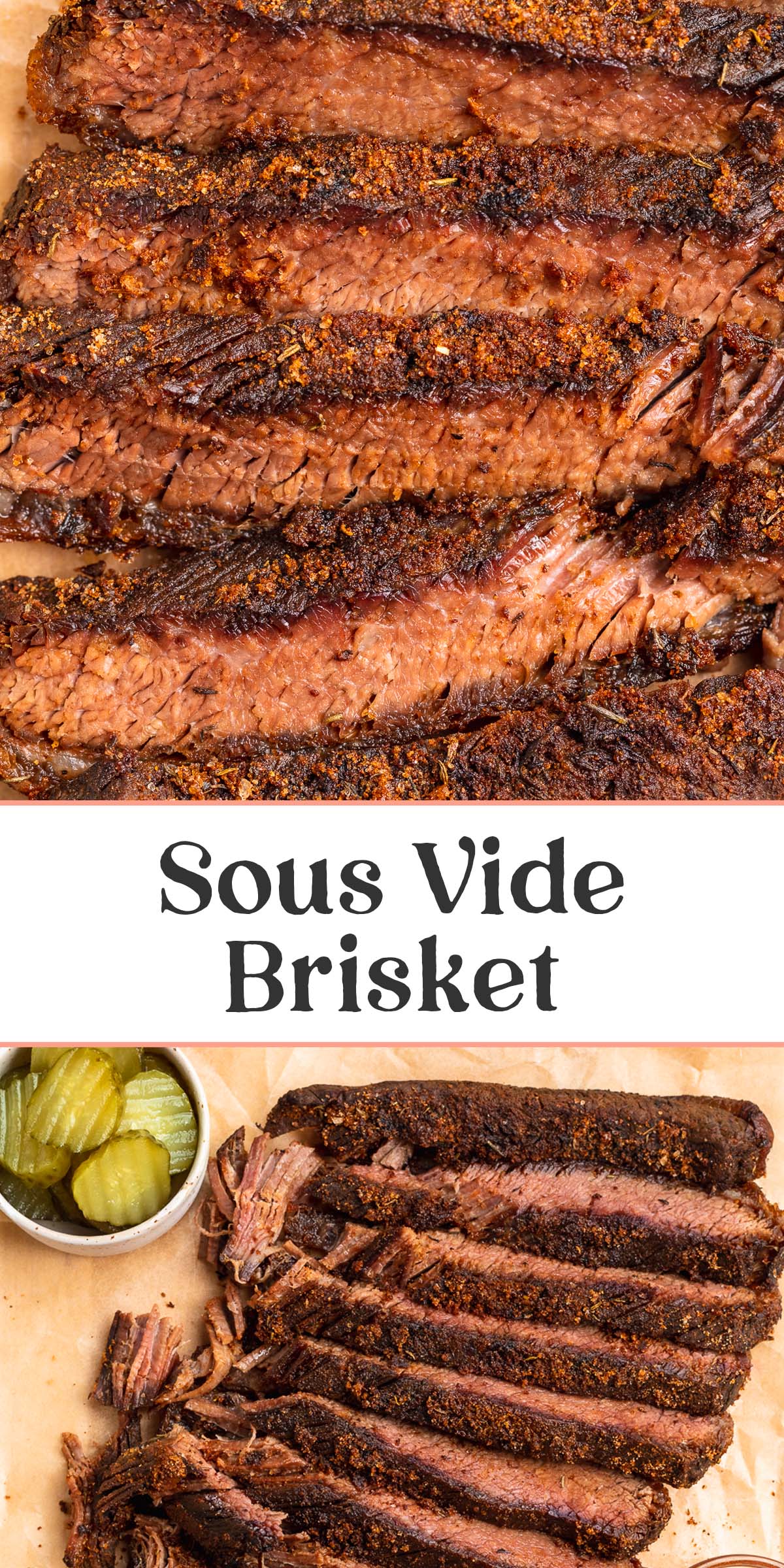 Pin graphic for sous vide brisket.