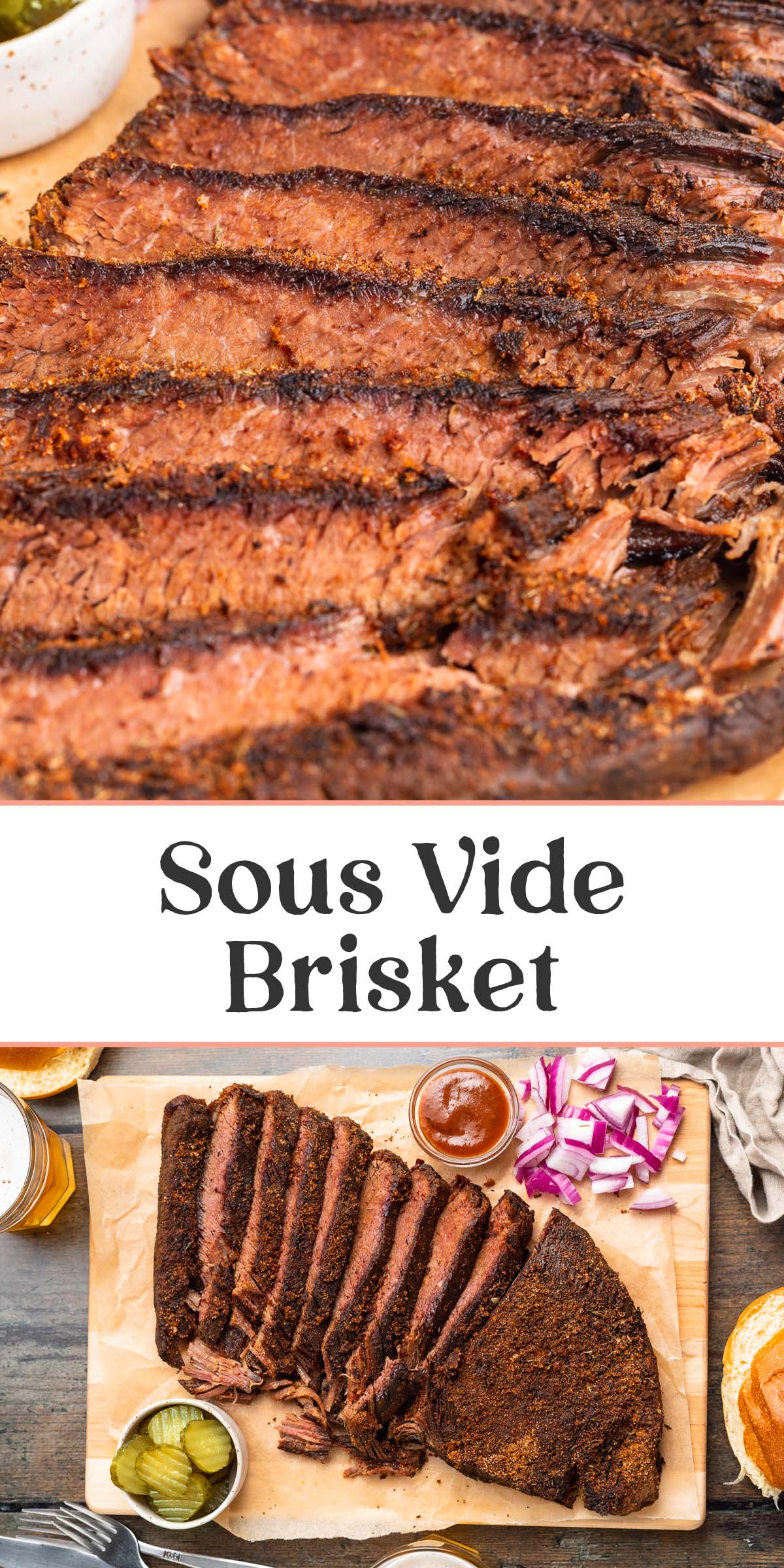 Pin graphic for sous vide brisket.