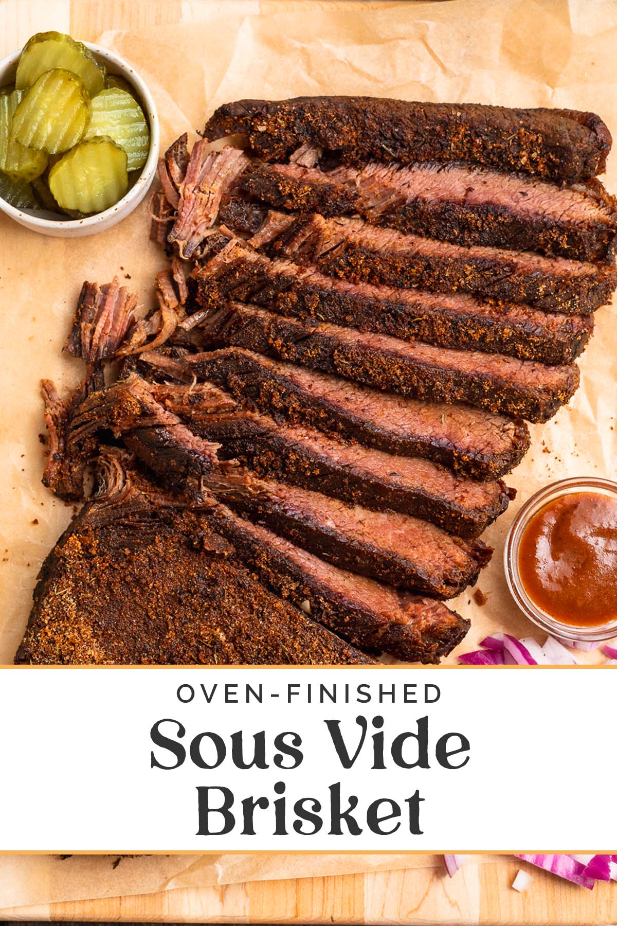 Pin graphic for sous vide brisket.