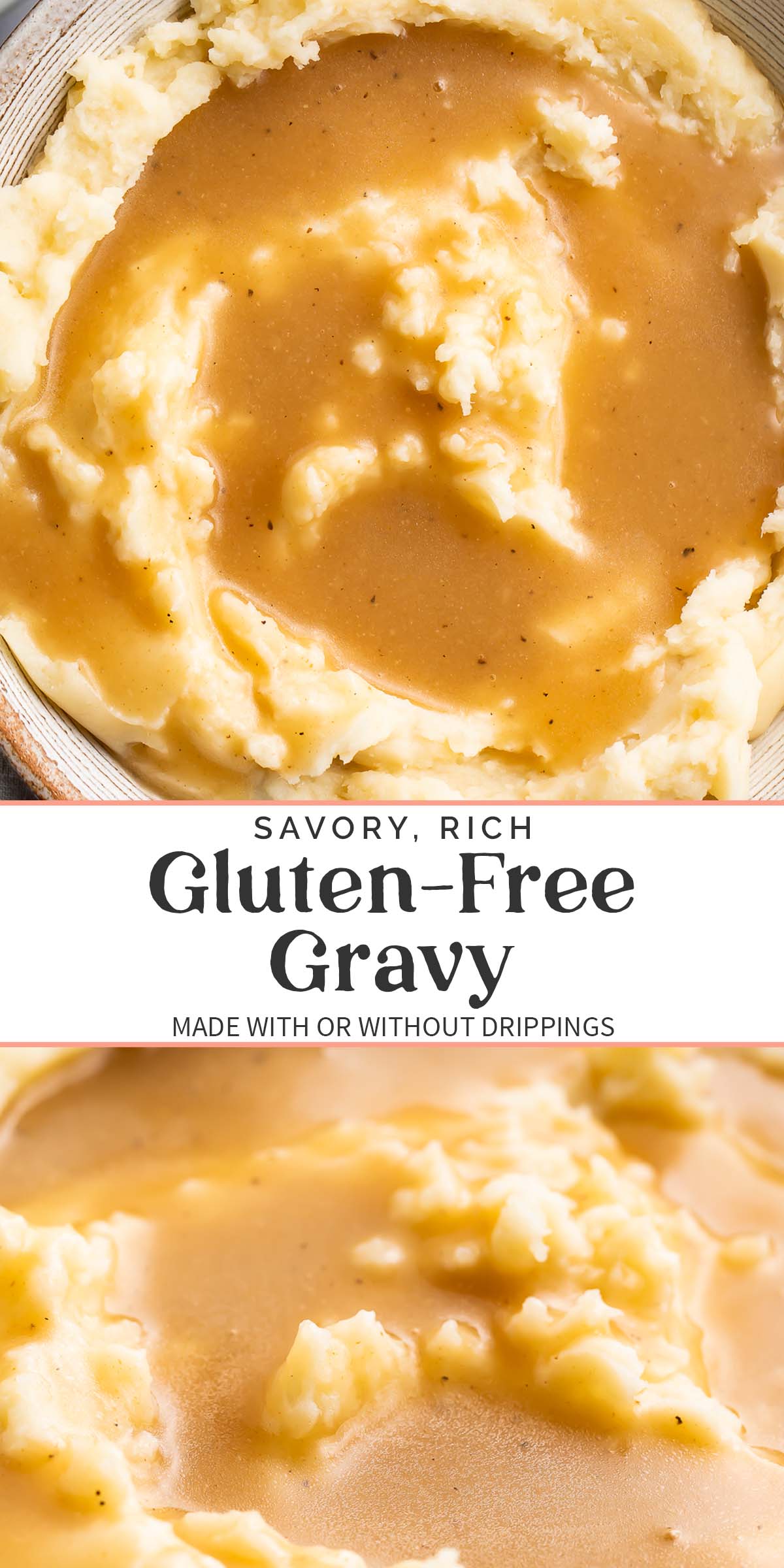 Pin graphic for gluten-free gravy.