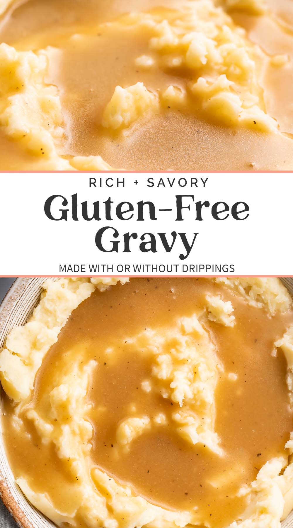 Pin graphic for gluten-free gravy.