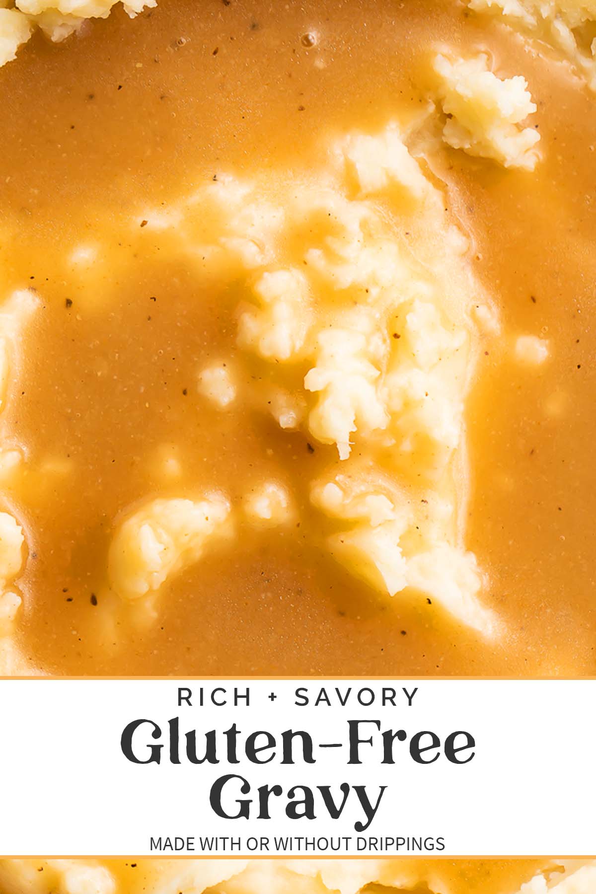 Pin graphic for gluten-free gravy.