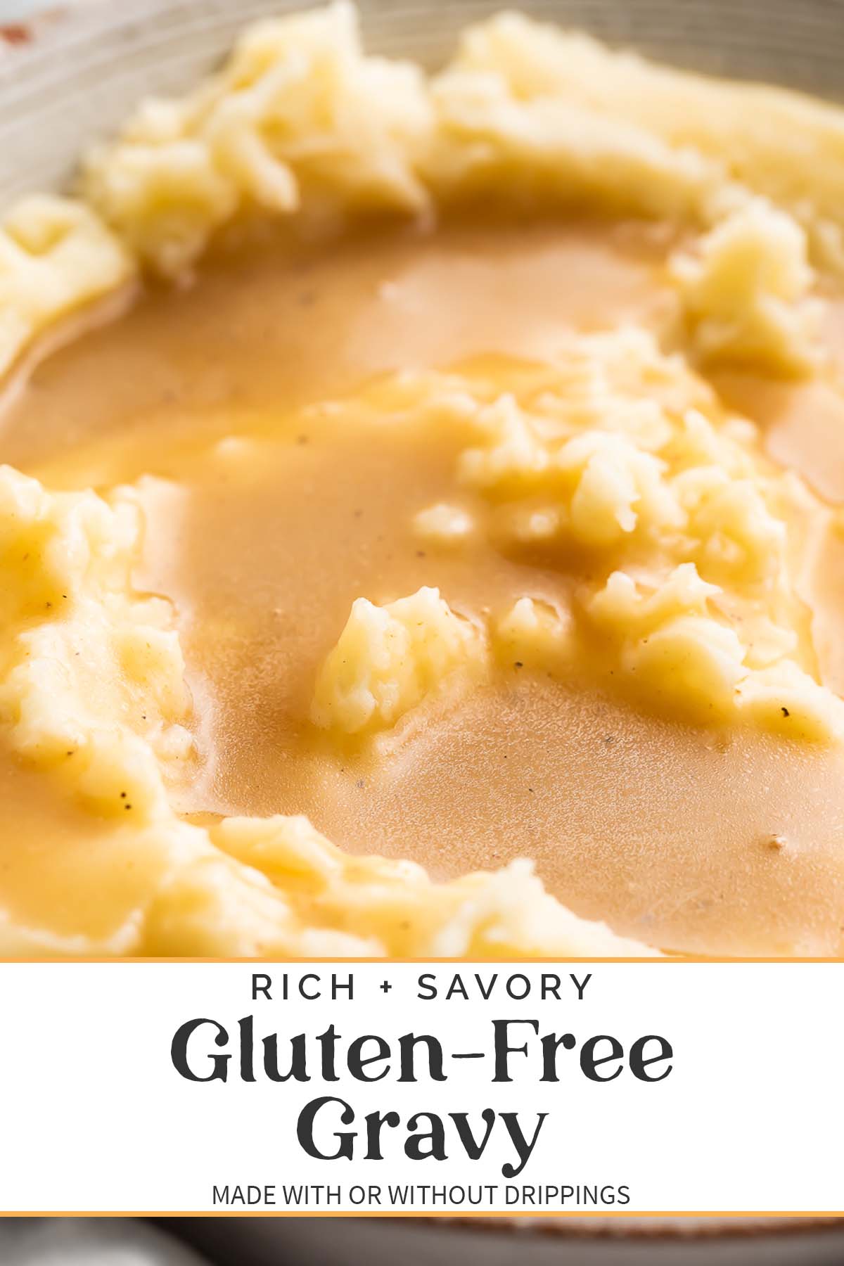 Pin graphic for gluten-free gravy.