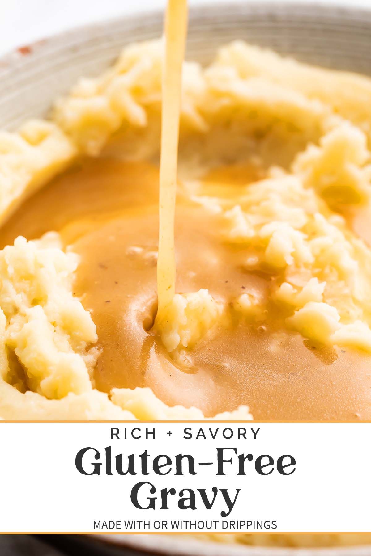 Pin graphic for gluten-free gravy.