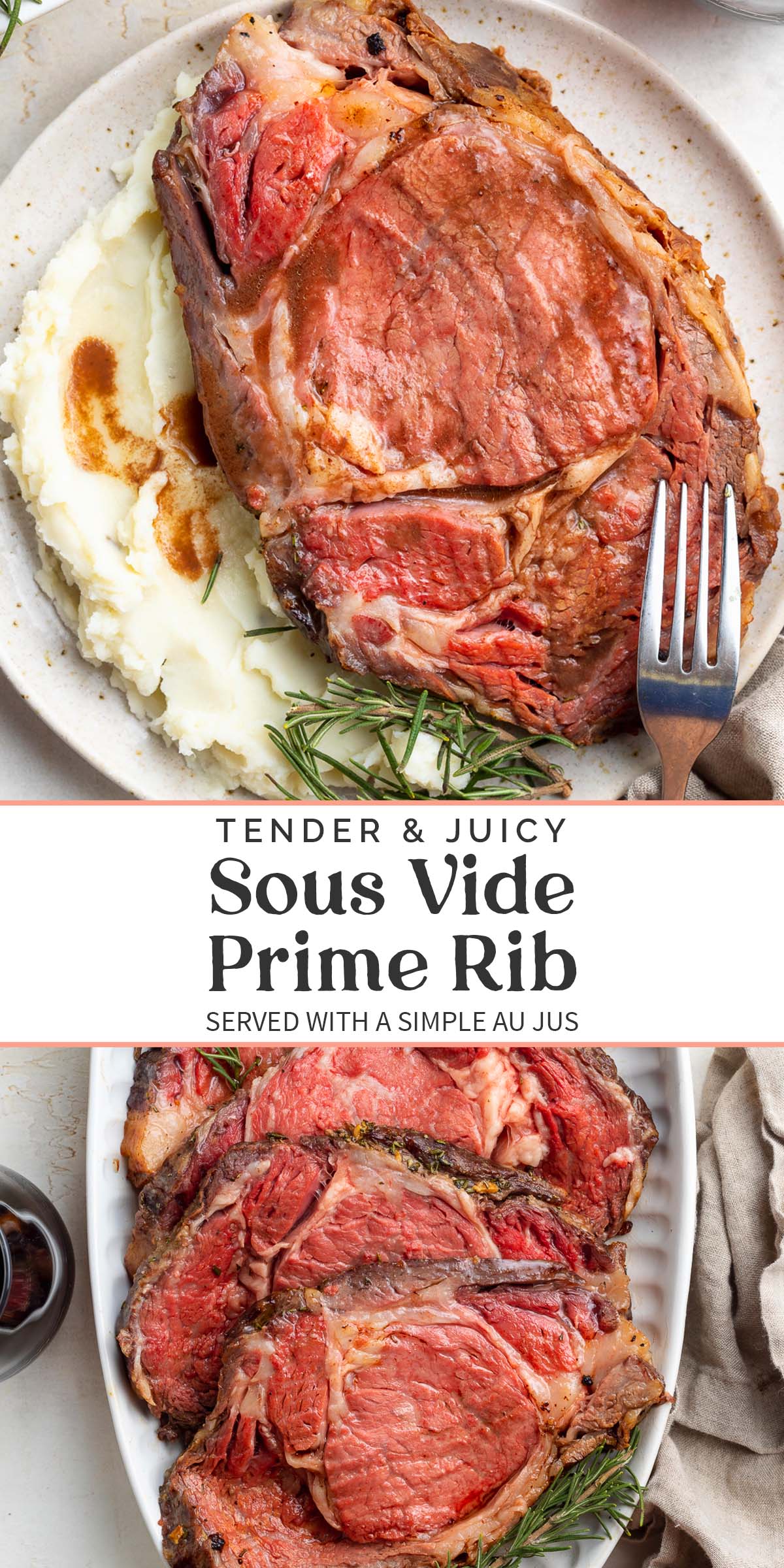 Pin graphic for sous vide prime rib.