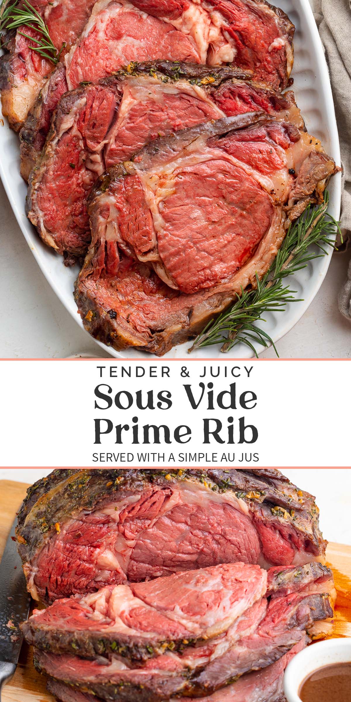 Pin graphic for sous vide prime rib.