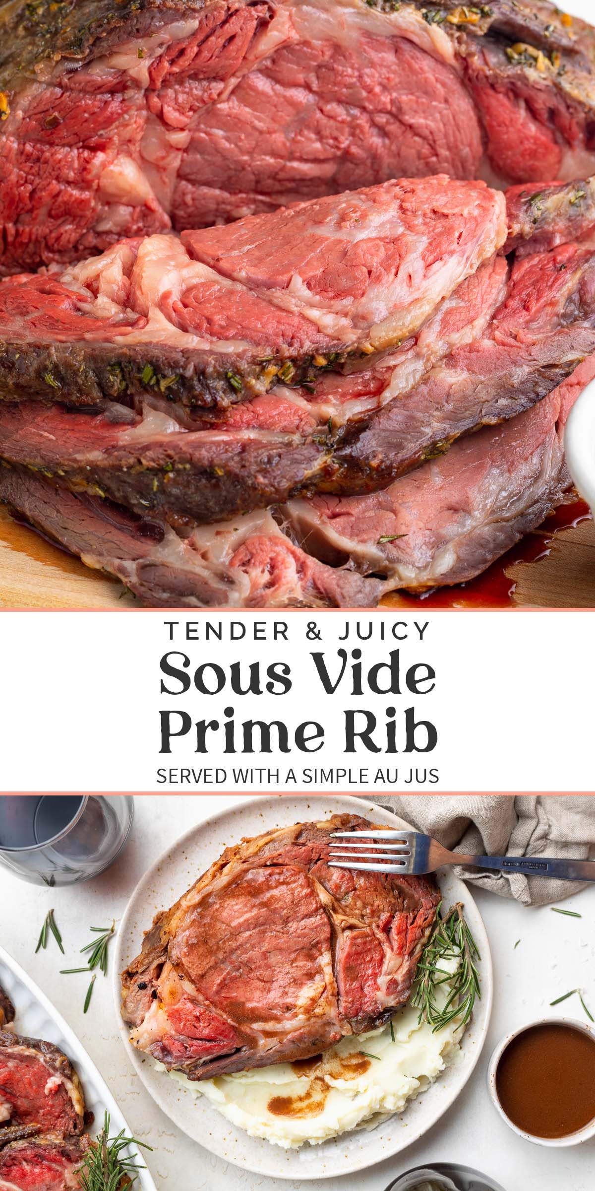 Pin graphic for sous vide prime rib.