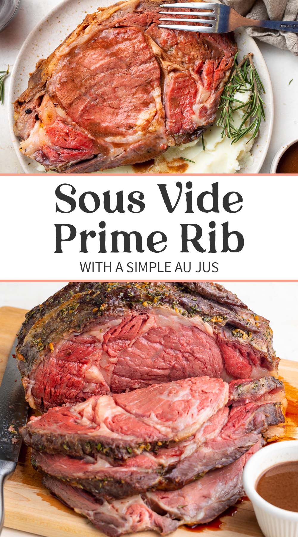 Pin graphic for sous vide prime rib.