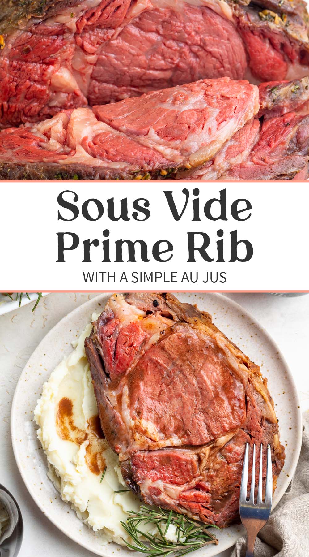 Pin graphic for sous vide prime rib.