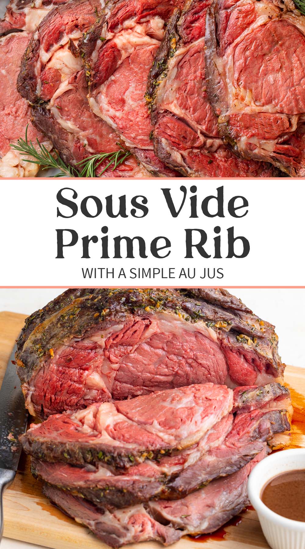 Pin graphic for sous vide prime rib.