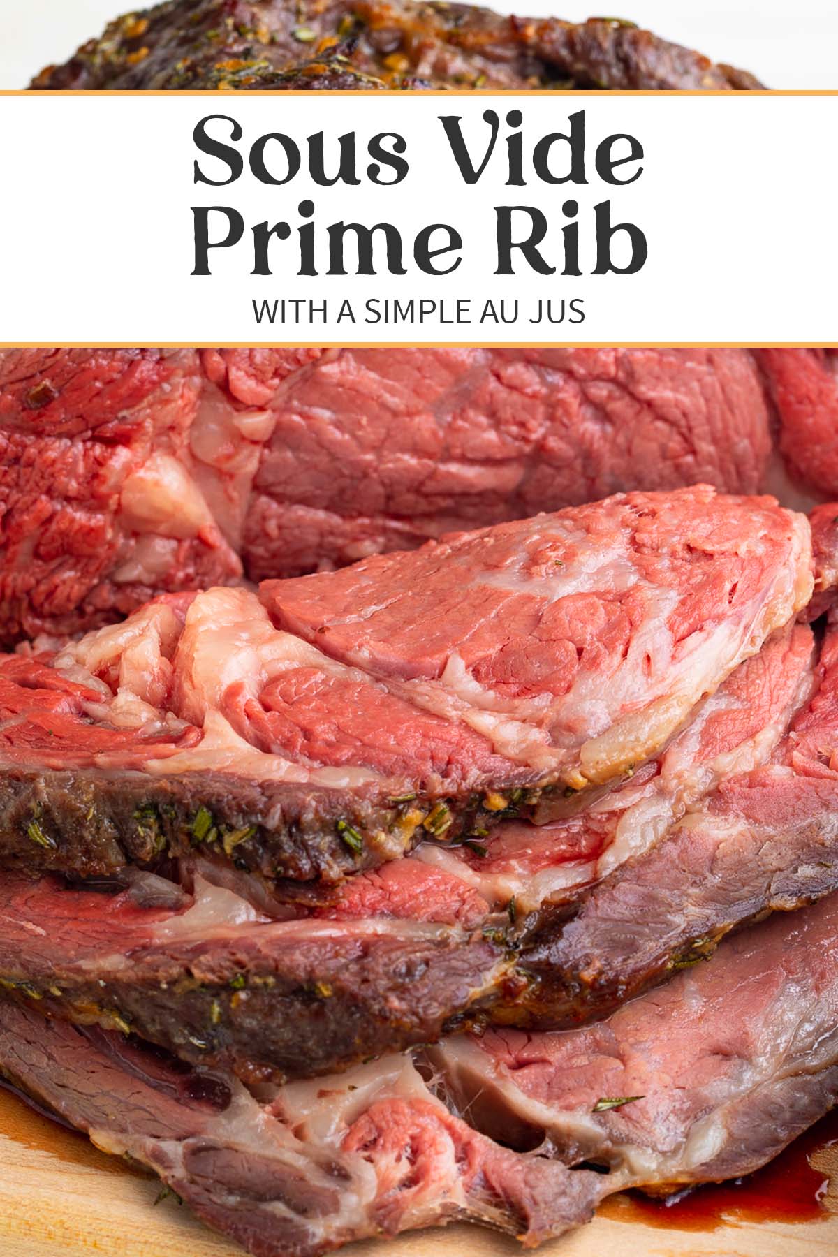 Pin graphic for sous vide prime rib.