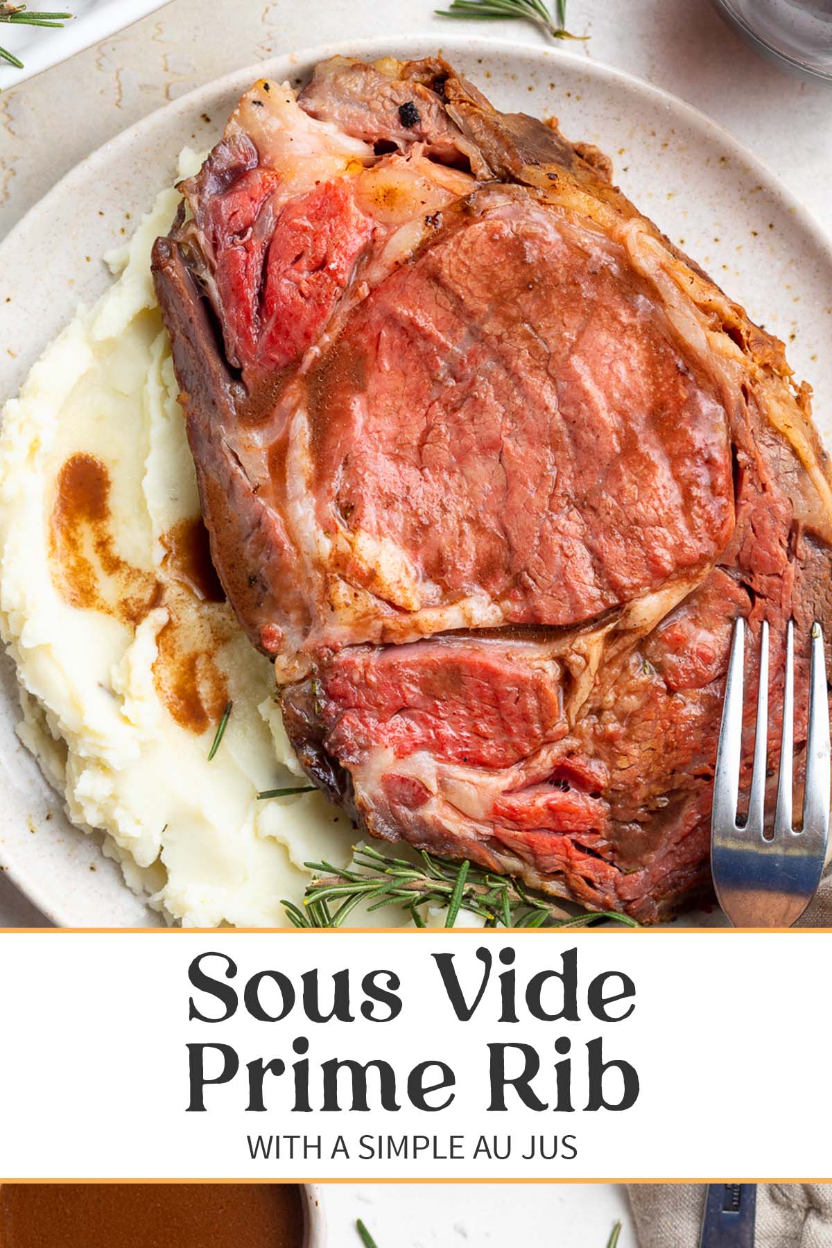 Pin graphic for sous vide prime rib.