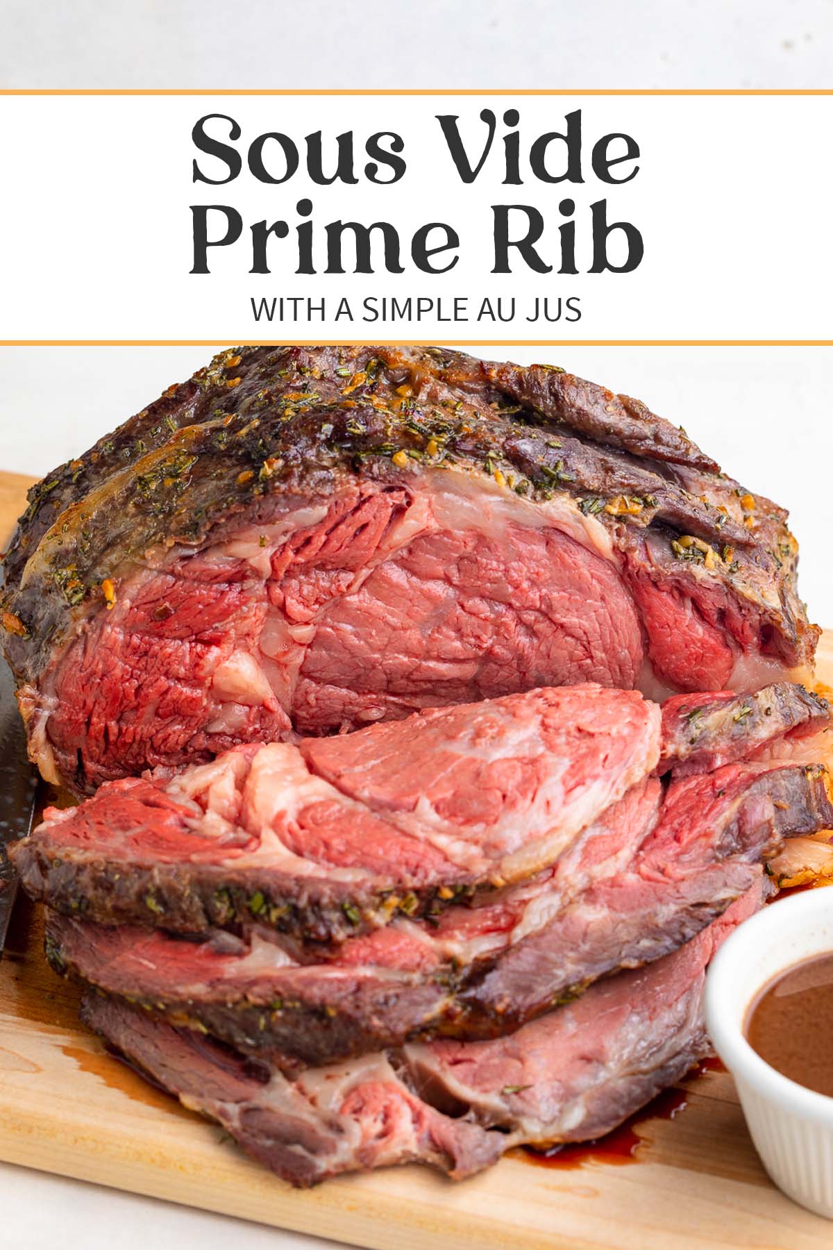 Pin graphic for sous vide prime rib.