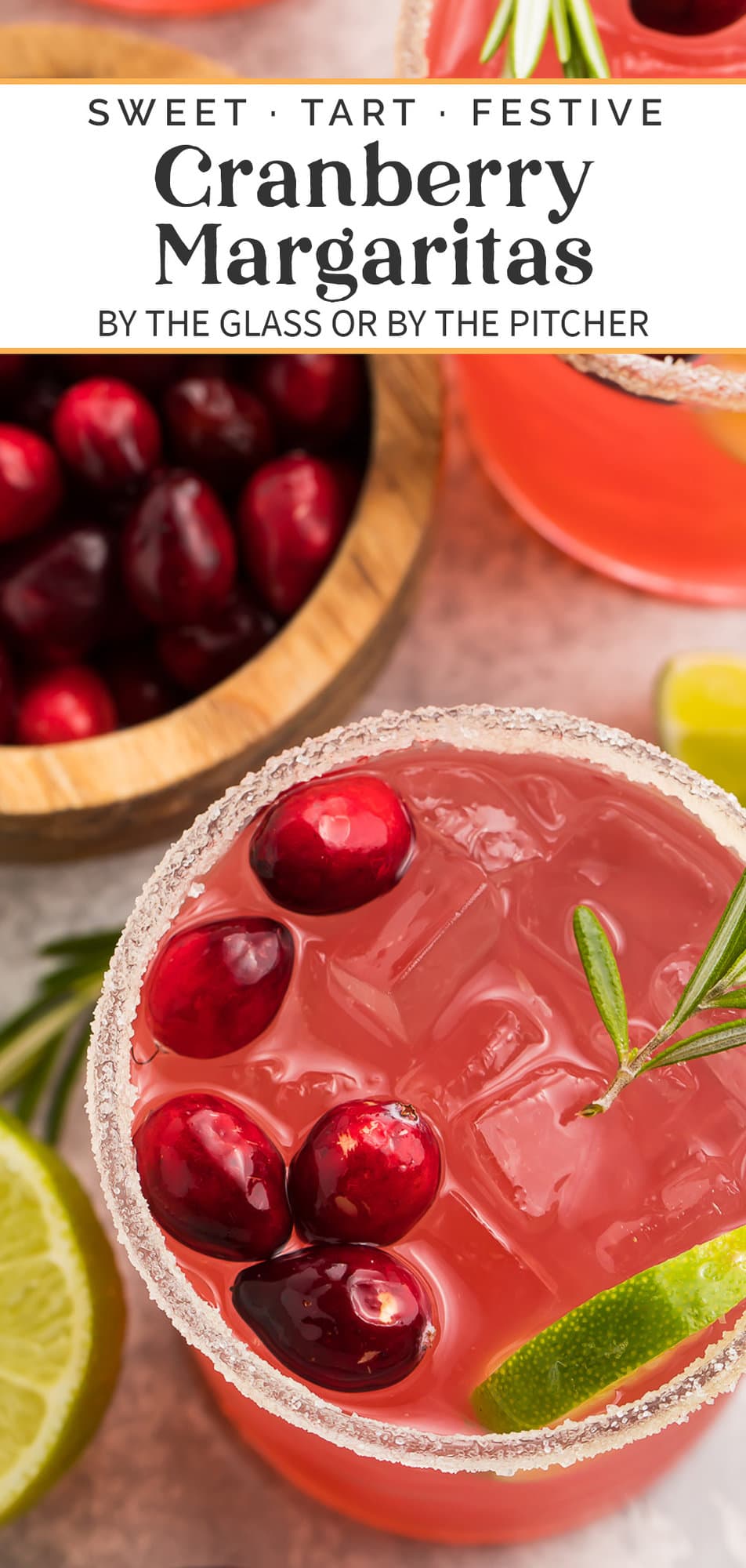 Pin graphic for cranberry margarita.