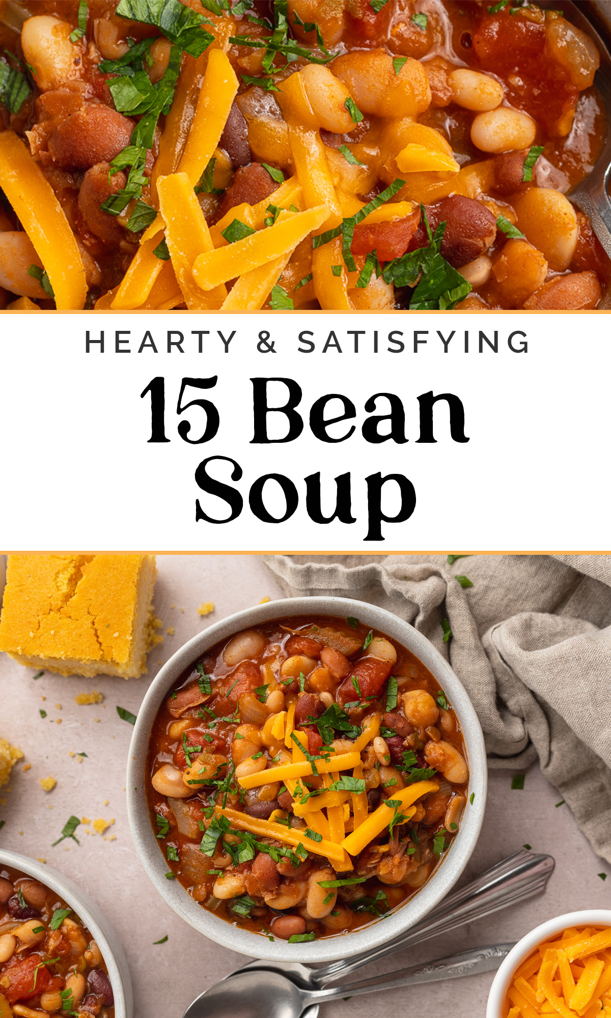 Pin graphic for 15 Bean Soup.