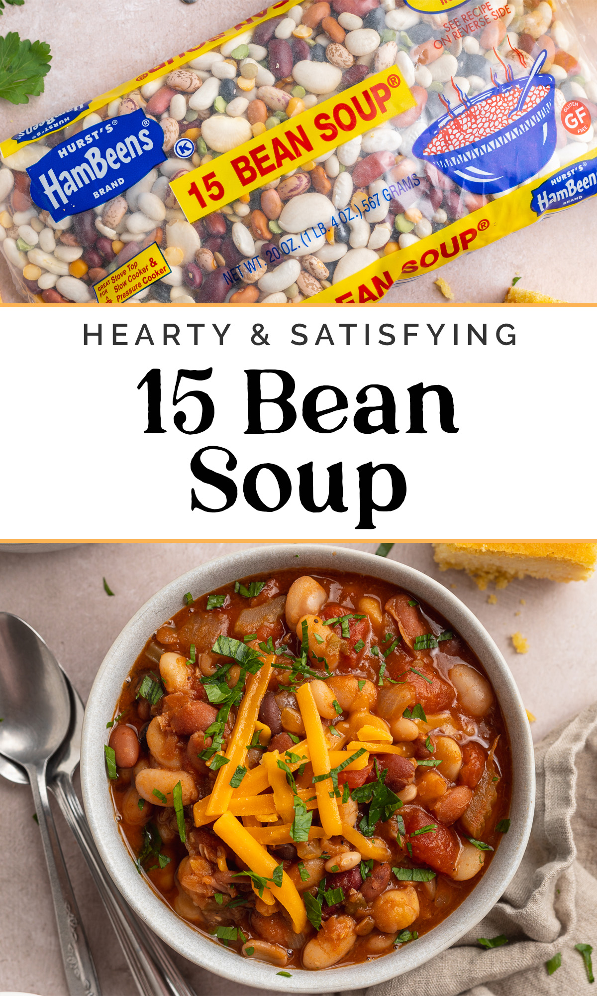 Pin graphic for 15 Bean Soup.