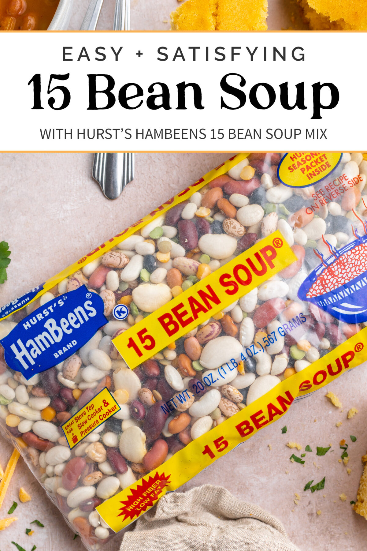 Pin graphic for 15 Bean Soup.