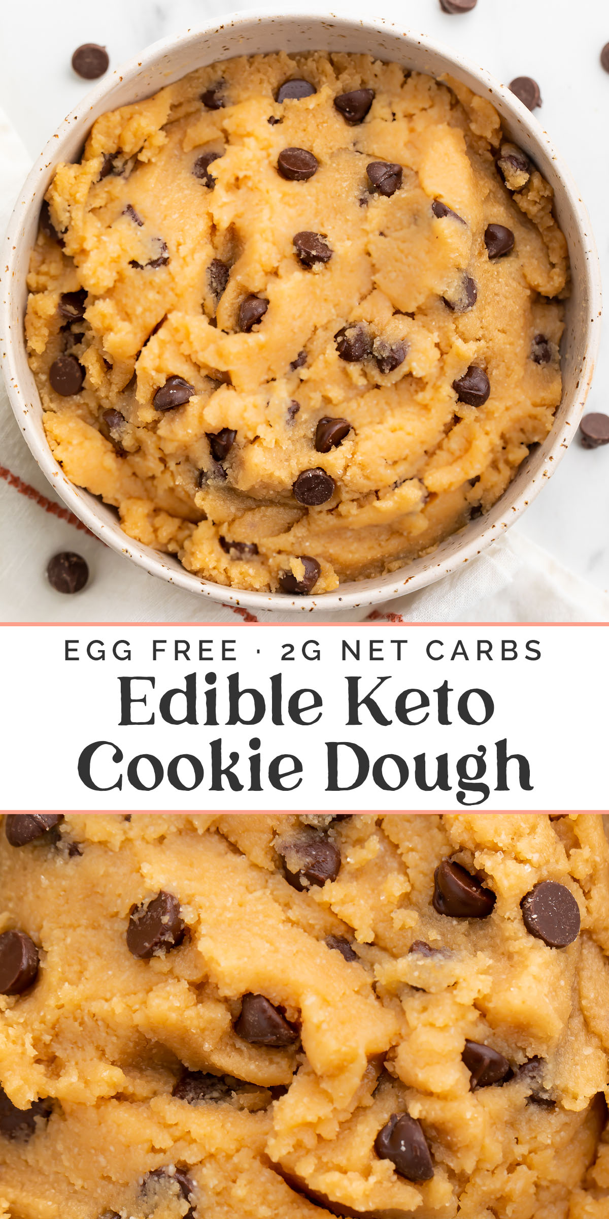 Pin graphic for keto cookie dough.