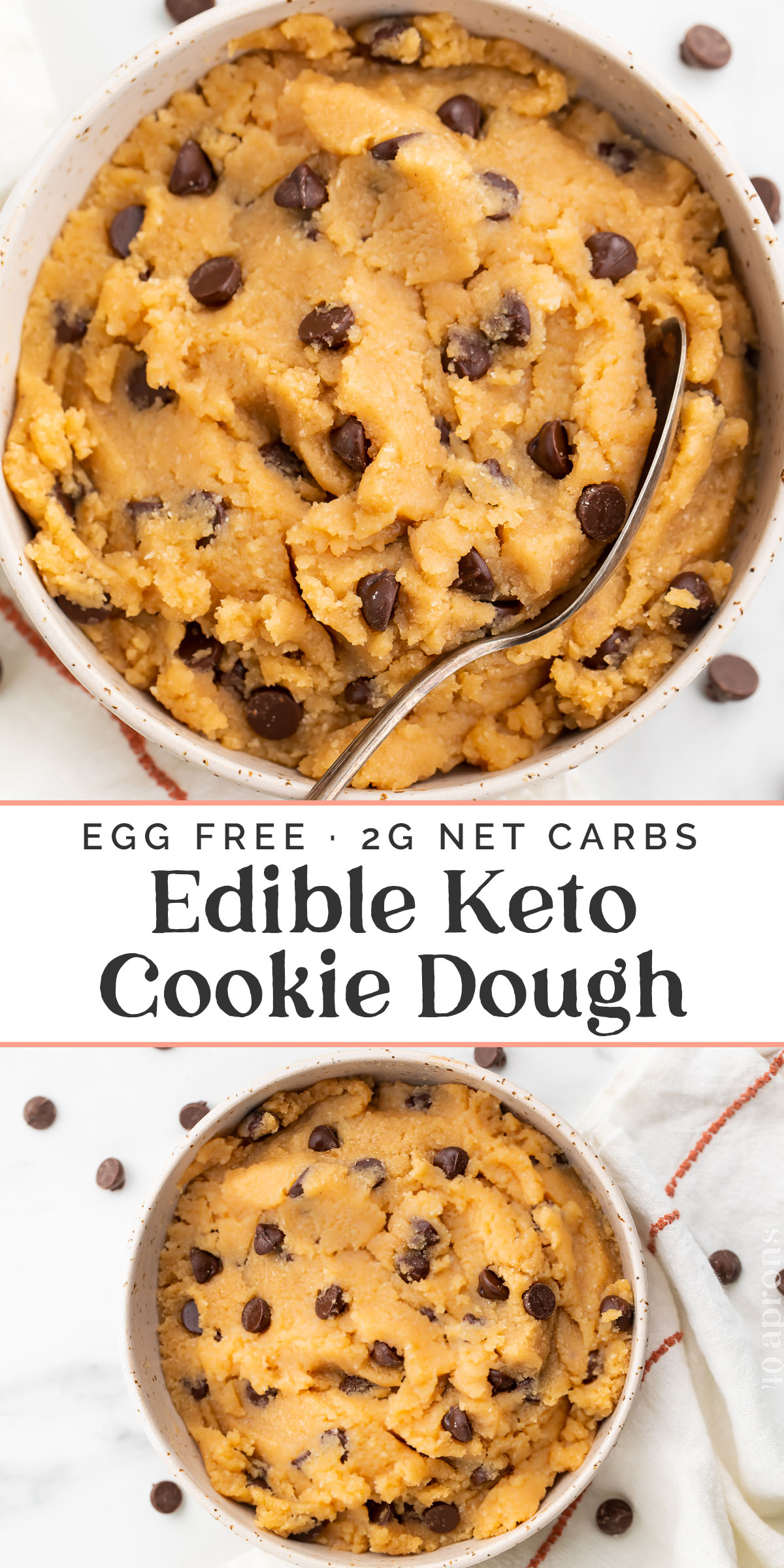 Pin graphic for keto cookie dough.