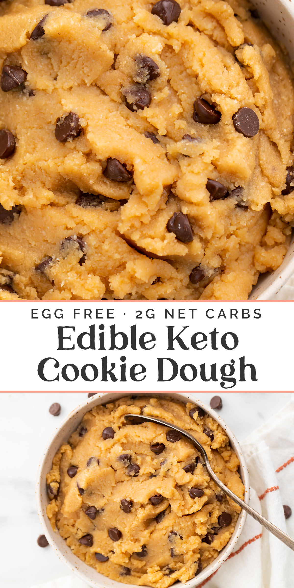 Pin graphic for keto cookie dough.