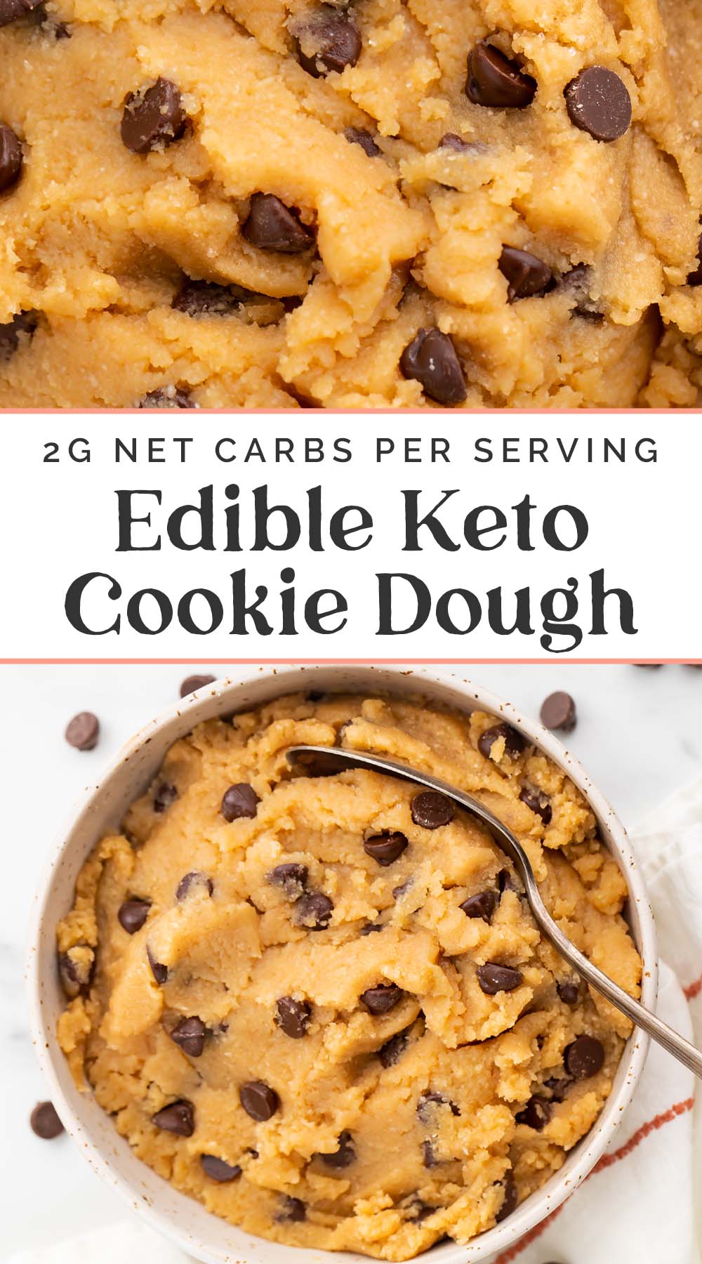 Pin graphic for keto cookie dough.