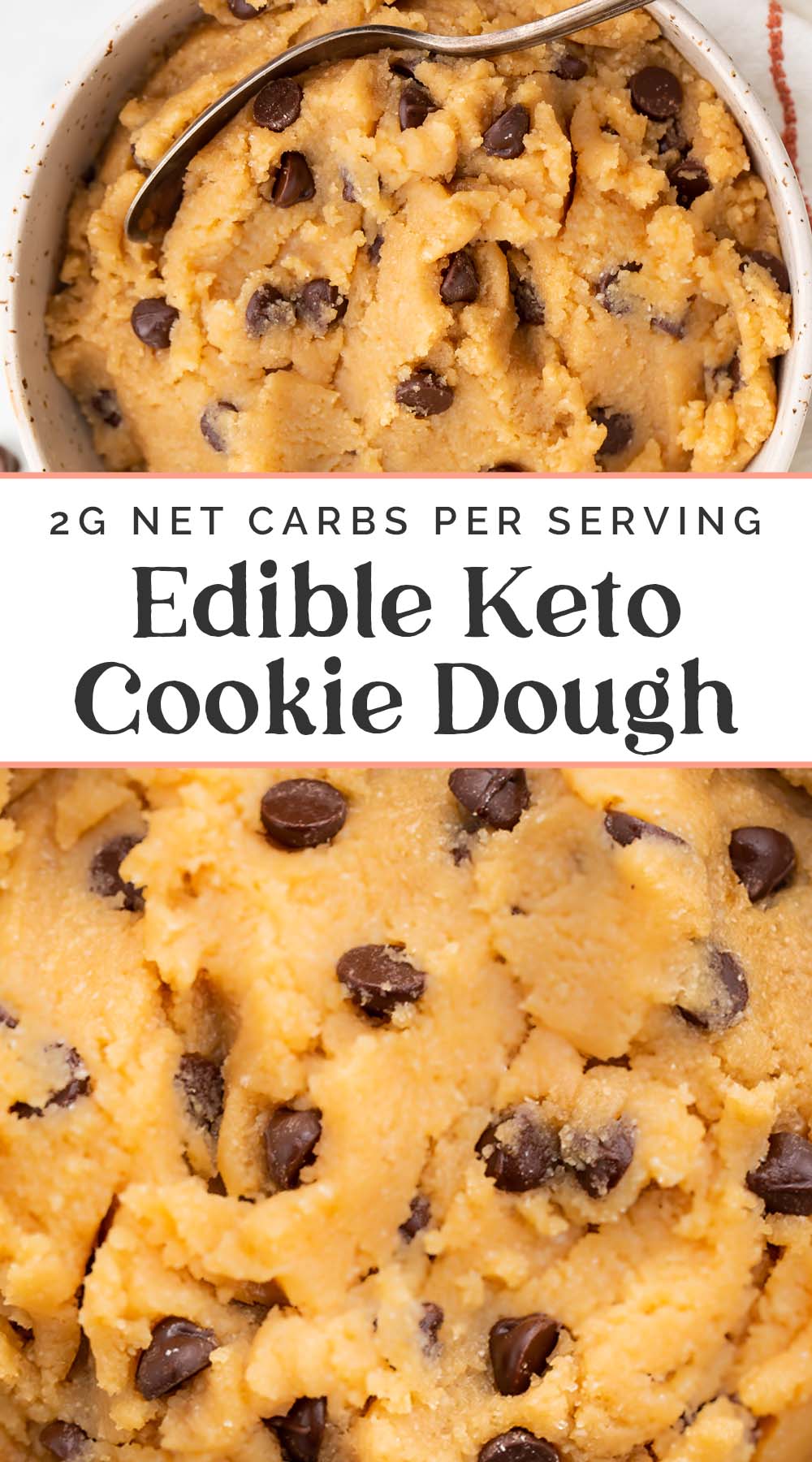 Pin graphic for keto cookie dough.