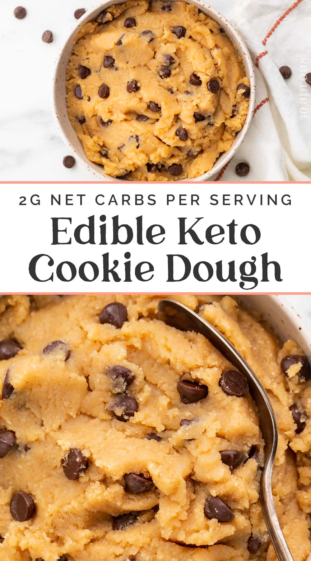 Pin graphic for keto cookie dough.