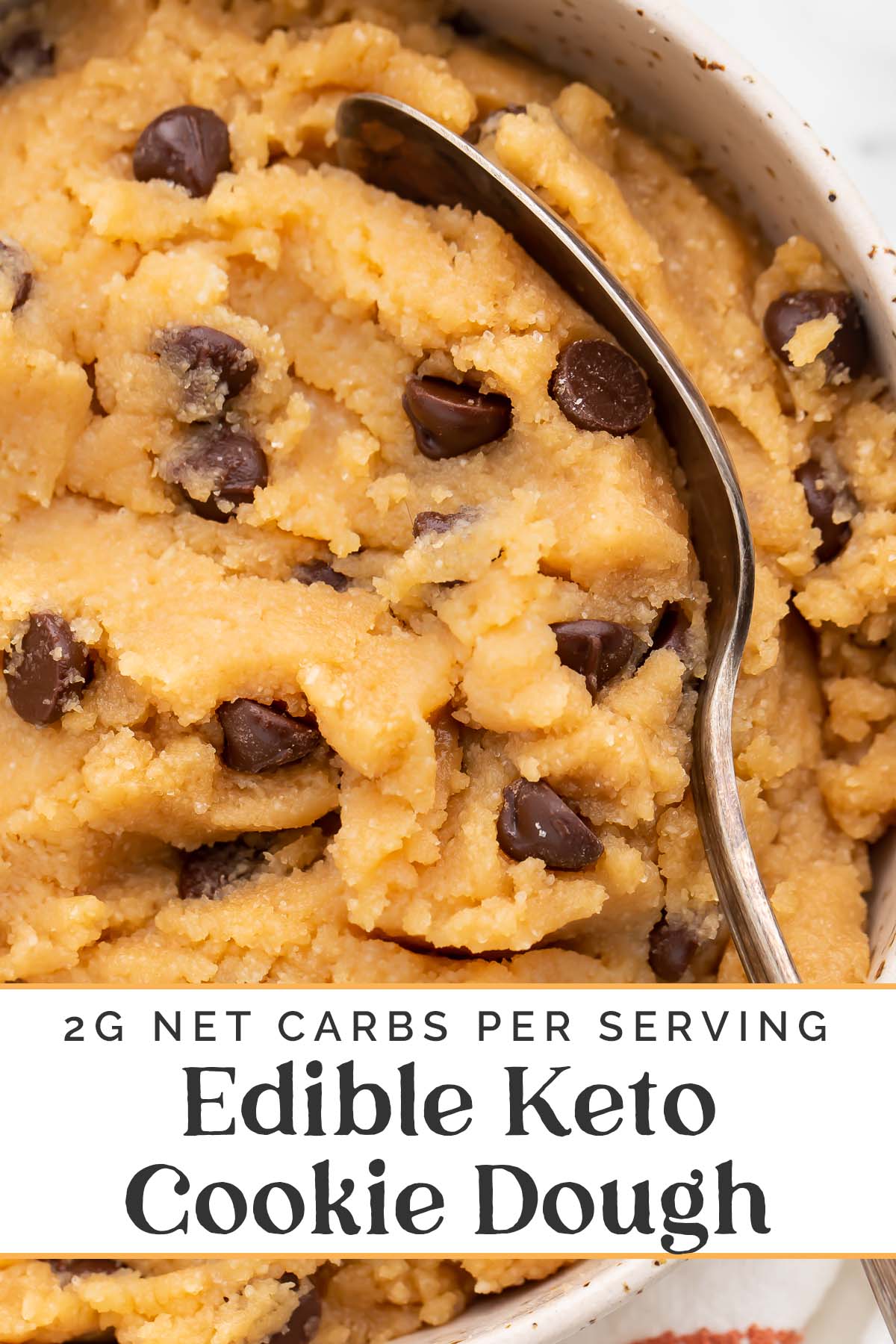 Pin graphic for keto cookie dough.