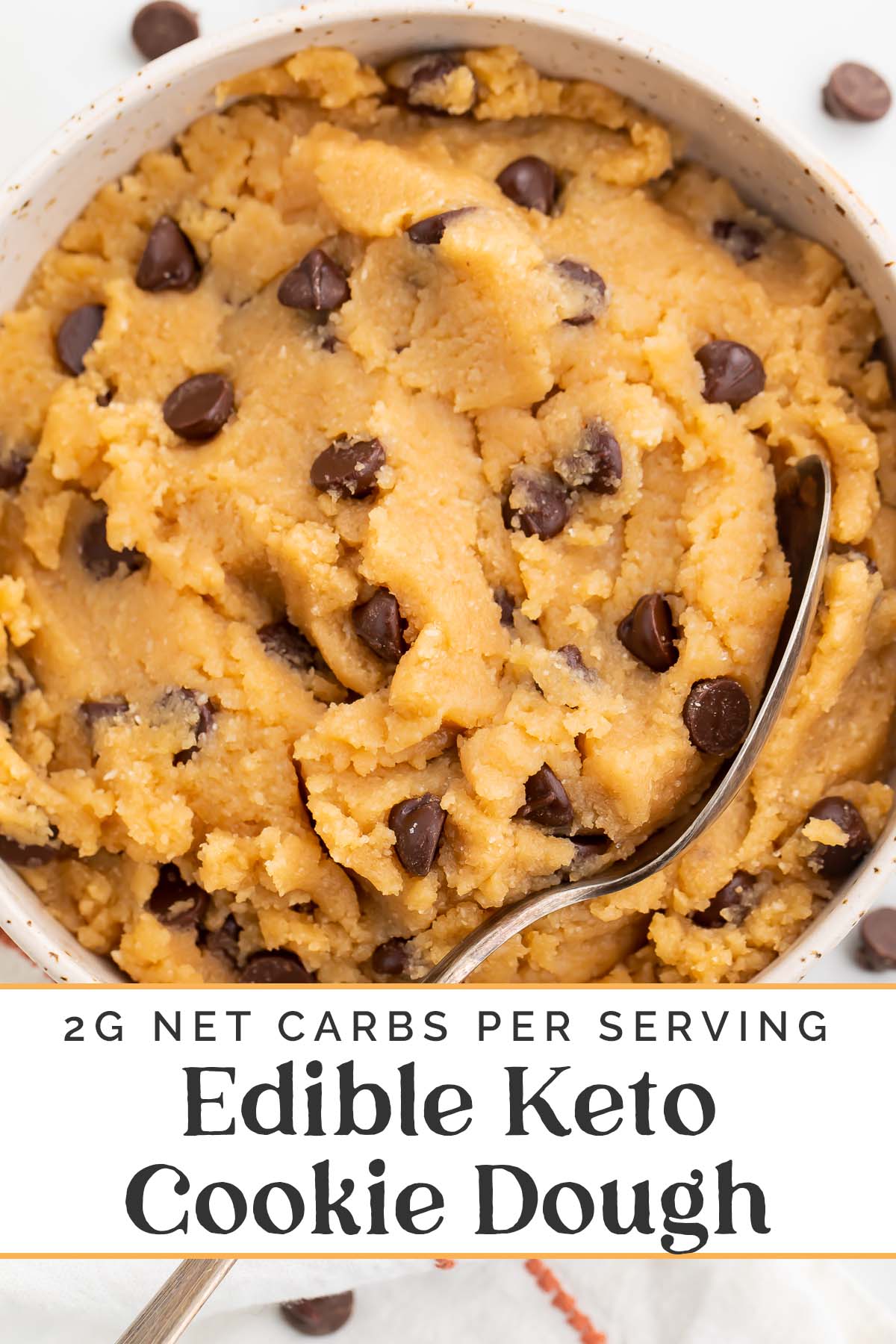 Pin graphic for keto cookie dough.